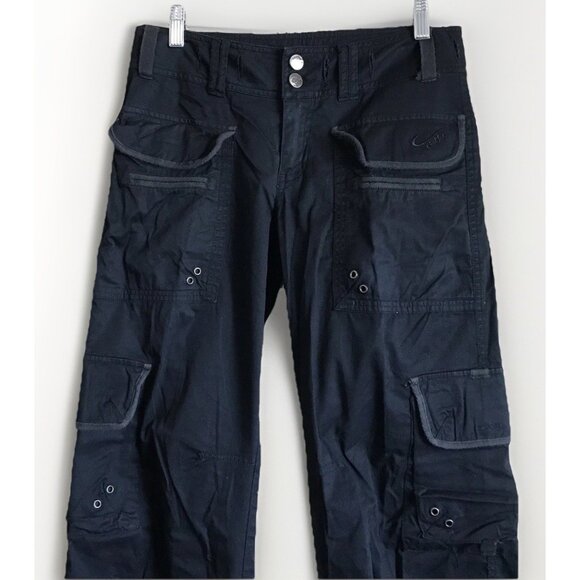 C’est Toi Black Low Rise Cargo Pants Ankle Zipper Junior’s Size 3 - Picture 3 of 12